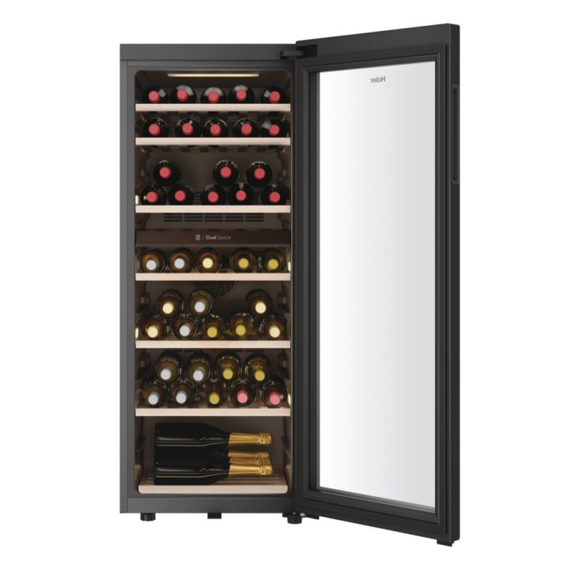 Haier Wine Bank 50 Serie 7 HWS77GDAU1 Weinkühler mit Kompressor Freistehend Schwarz 77 Flasche(n)