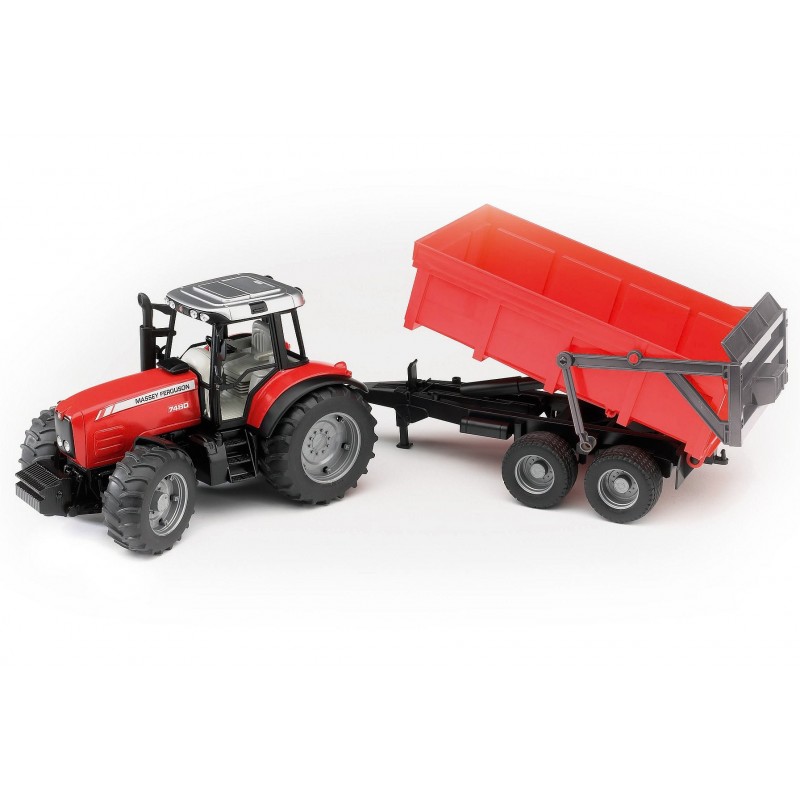 BRUDER Massey Ferguson 7480 with tipping trailer