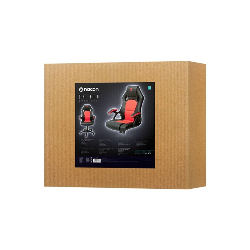 NACON PCCH-310 Sedia per gaming universale Sedia imbottita tappezzata Nero, Rosso