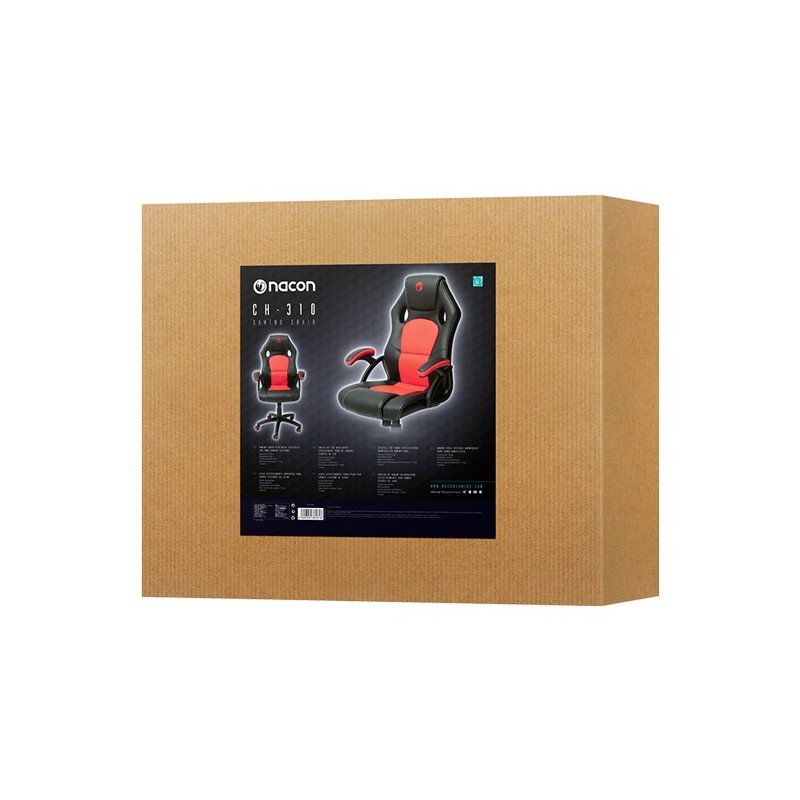 NACON PCCH-310 Silla para videojuegos universal Asiento acolchado tapizado Negro, Rojo