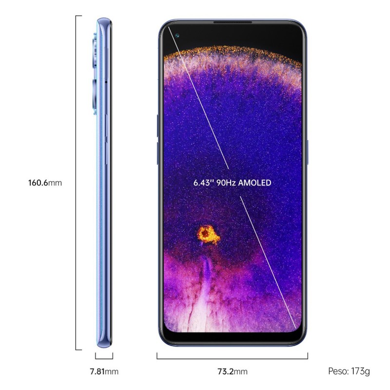 OPPO Find X5 Lite 16.3 cm (6.43") Dual SIM Android 12 5G USB Type-C 8 GB 256 GB 4500 mAh Blue