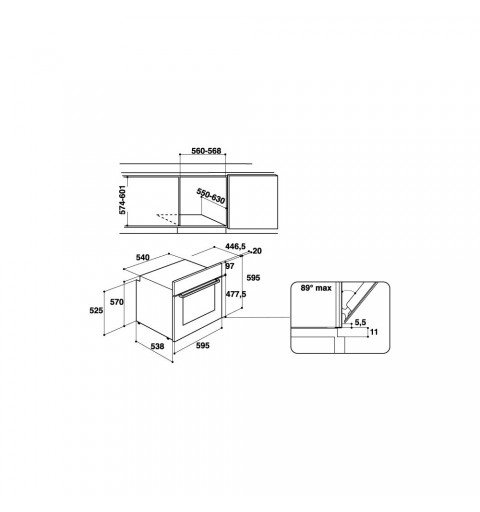 Hotpoint FA3 530 H IX HA horno 66 L 3600 W A Negro, Acero inoxidable