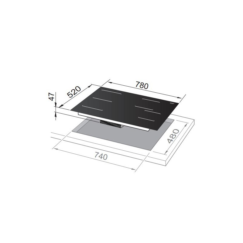 De’Longhi SLI 804 hob Black Built-in 78 cm Zone induction hob 4 zone(s)