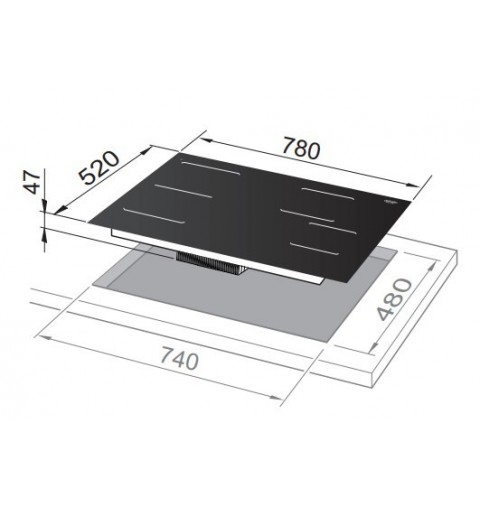 De’Longhi SLI 804 hob Black Built-in 78 cm Zone induction hob 4 zone(s)