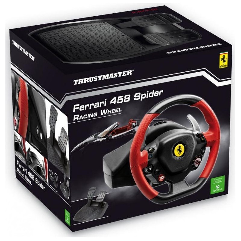 Thrustmaster Ferrari 458 Spider Black, Red Steering wheel + Pedals Xbox One