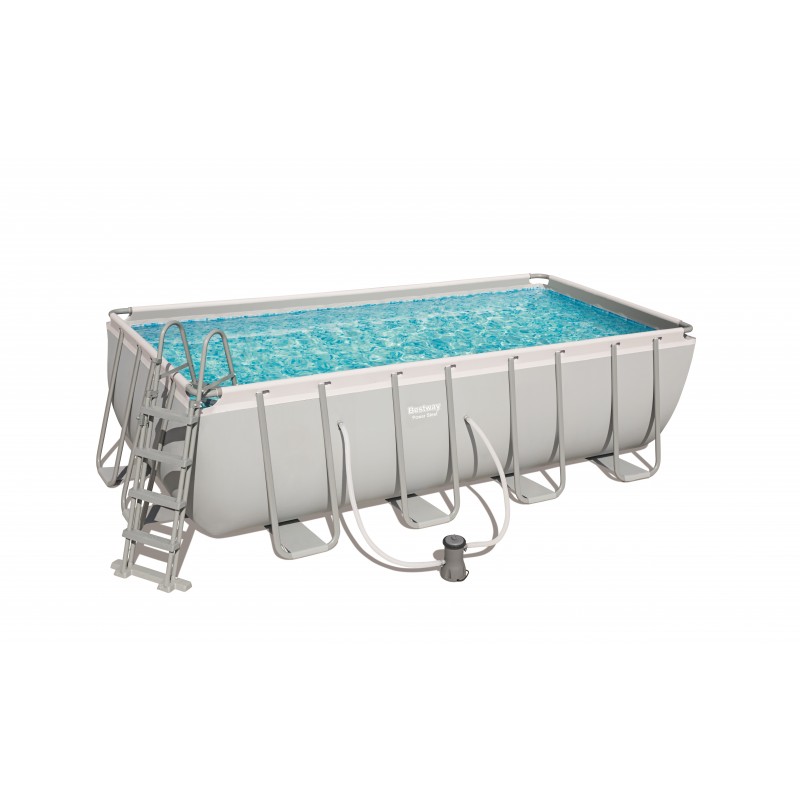 Bestway Power Steel 56670 Aufstellpool Gerahmter Pool Rechteckig 11532 l Weiß