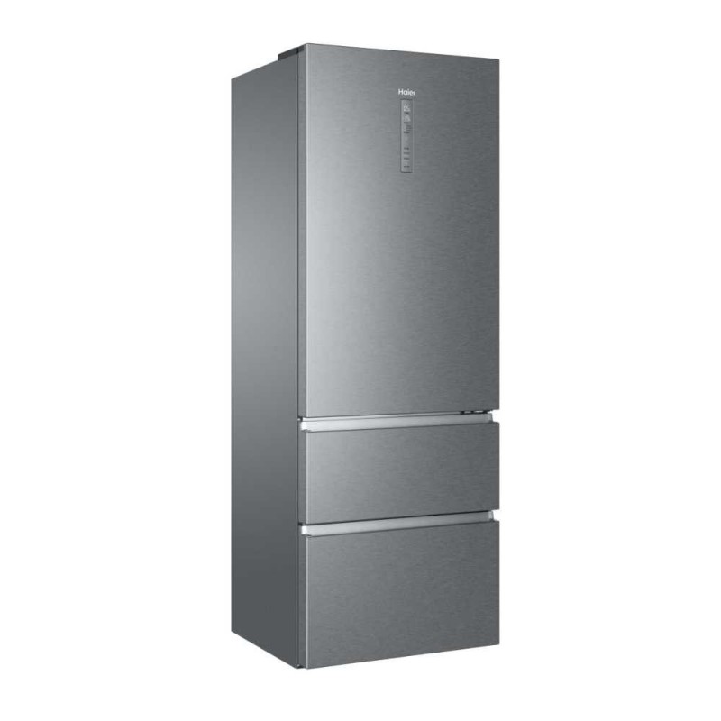 Haier 3D 70 Serie 5 A3FE744CPJ fridge-freezer Freestanding 483 L E Platinum, Stainless steel