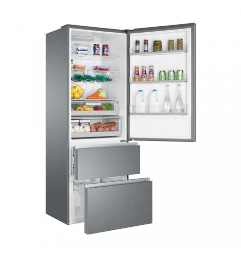 Haier 3D 70 Serie 5 A3FE744CPJ fridge-freezer Freestanding 483 L E Platinum, Stainless steel