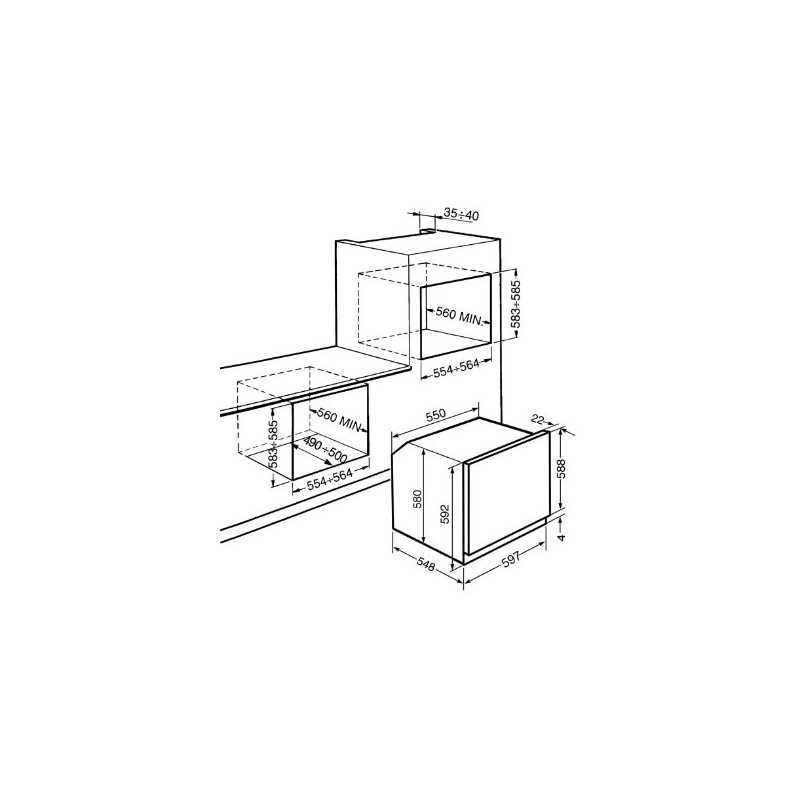 Smeg SF800AO horno 72 L A Antracita