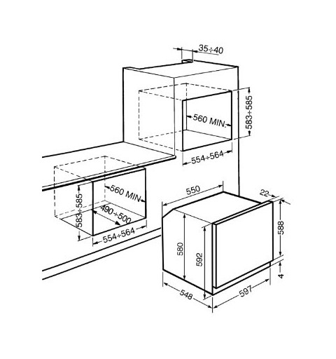 Smeg SF800AO horno 72 L A Antracita