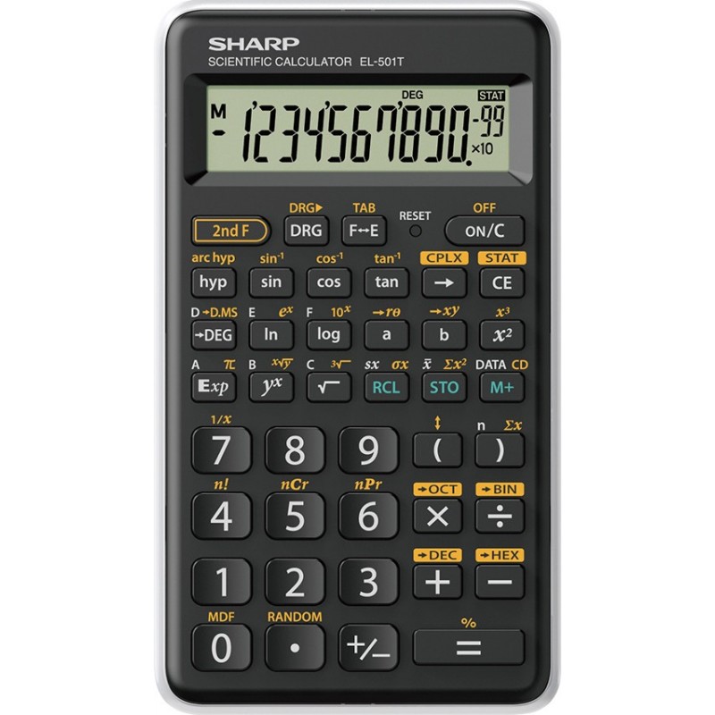 Sharp EL-501T calculatrice Poche Calculatrice scientifique Noir, Blanc