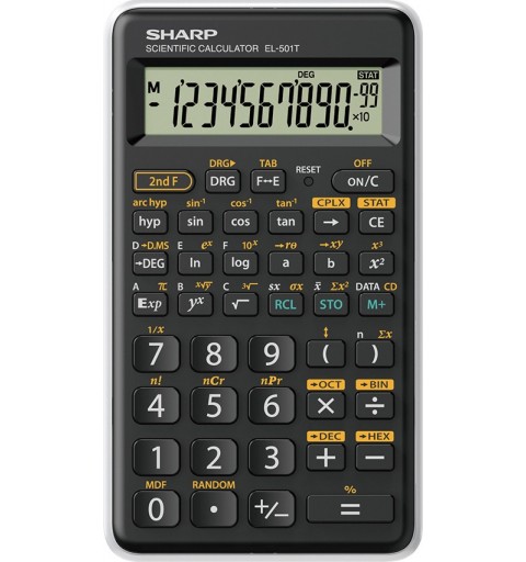 Sharp EL-501T calculatrice Poche Calculatrice scientifique Noir, Blanc