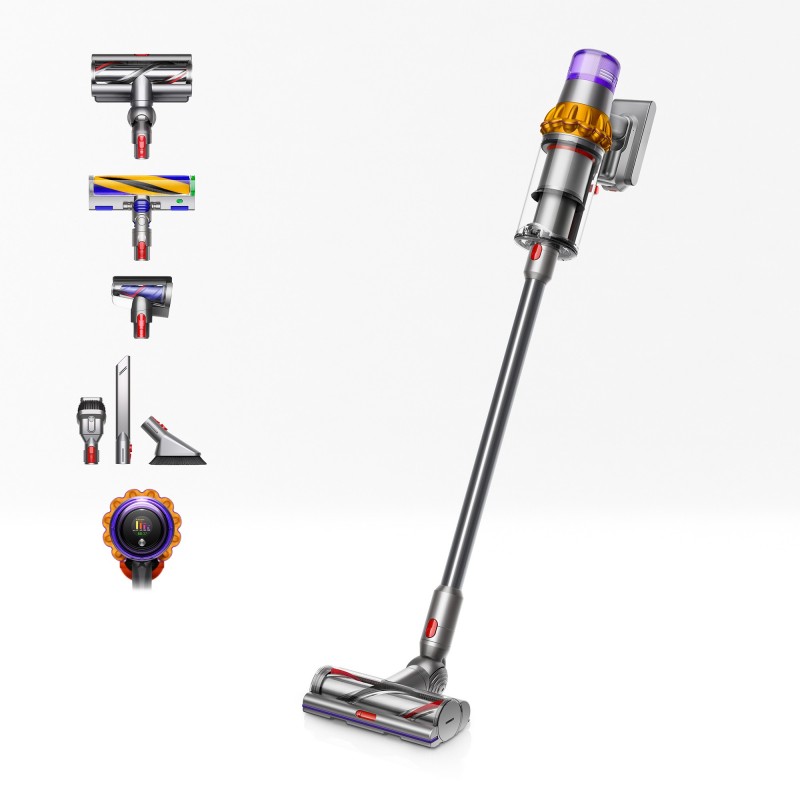 Dyson V15 Detect Absolute Nickel, Stainless steel, Yellow Bagless