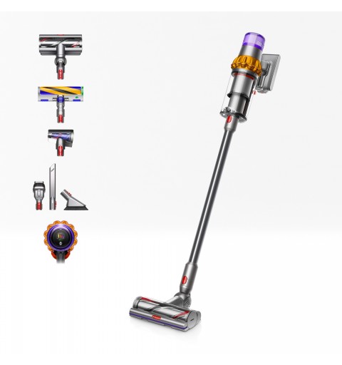 Dyson V15 Detect Absolute Nickel, Stainless steel, Yellow Bagless