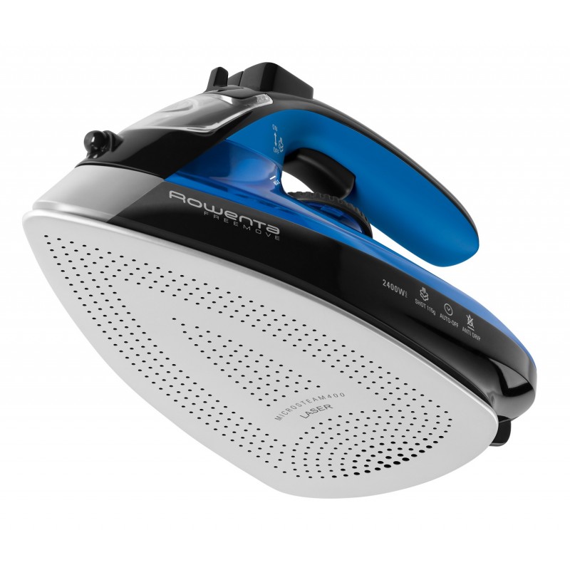 Rowenta Freemove Plancha a vapor Suela Microsteam 400 Láser 2400 W Azul, Negro