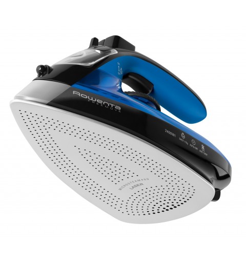 Rowenta Freemove Plancha a vapor Suela Microsteam 400 Láser 2400 W Azul, Negro