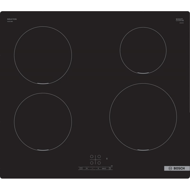 Bosch Serie 4 PUE611BB5E hobs Negro Integrado 60 cm Con placa de inducción 4 zona(s)