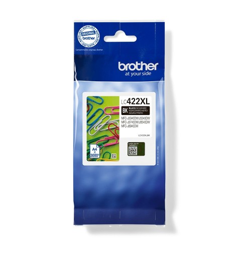 Brother LC-422XLBK cartucho de tinta 1 pieza(s) Original Alto rendimiento (XL) Negro