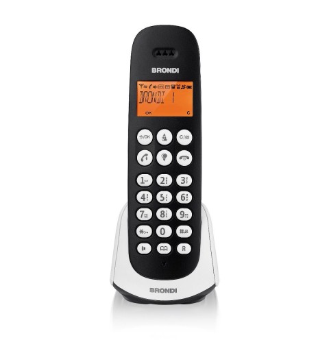 Brondi Adara Teléfono DECT Identificador de llamadas Negro, Blanco