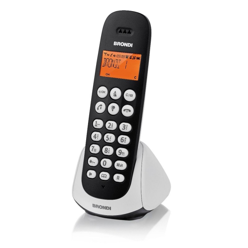 Brondi Adara Teléfono DECT Identificador de llamadas Negro, Blanco