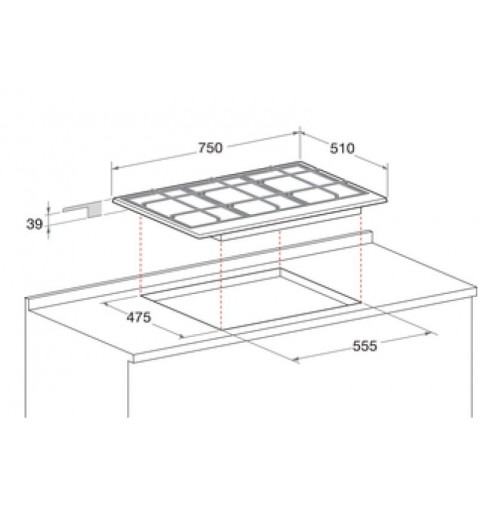 Hotpoint PCN 752 T IX HA Negro, Acero inoxidable Integrado Encimera de gas 5 zona(s)