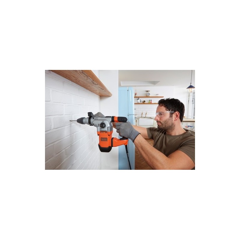 Black & Decker BEHS03K 900 RPM SDS Plus Negro, Naranja