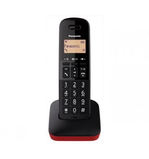 Panasonic KX-TGB610JTR teléfono Teléfono DECT analógico Identificador de llamadas Negro, Rojo