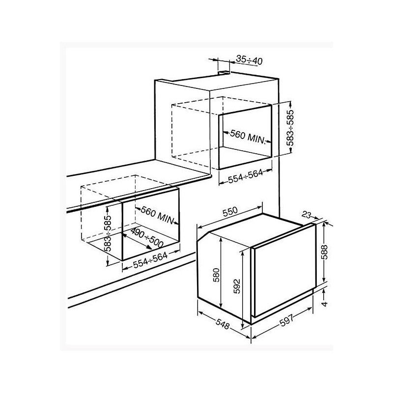 Smeg SF64M3TVX Backofen 70 l A Edelstahl