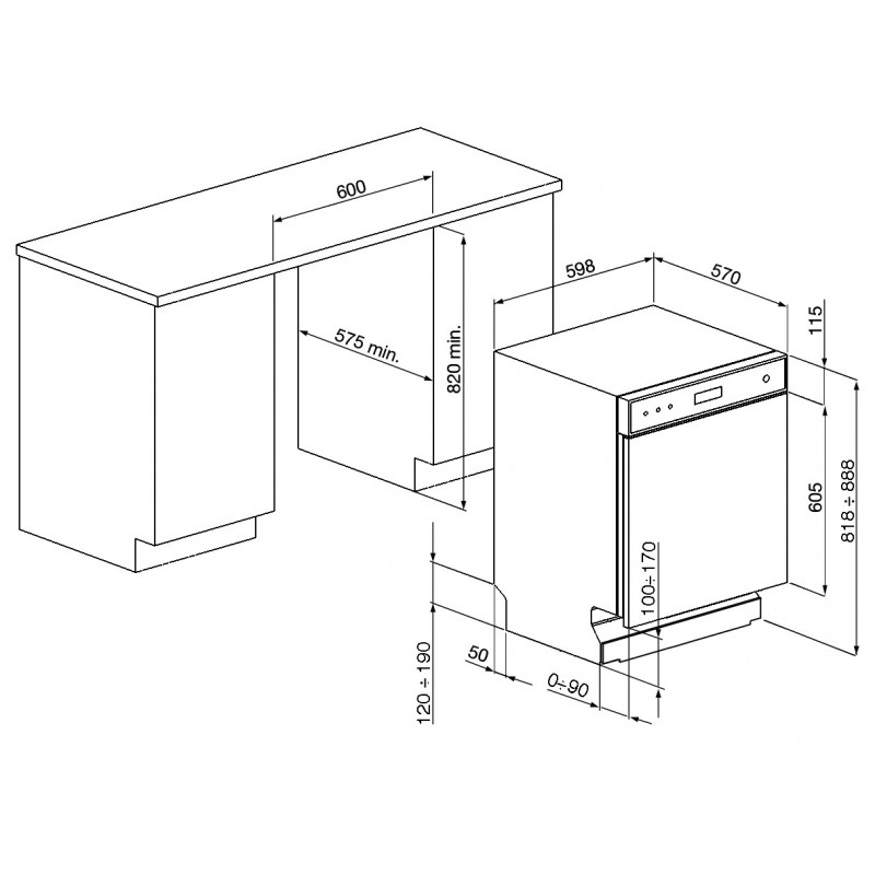 Smeg LSP292DN lave-vaisselle Sous comptoir 13 couverts D