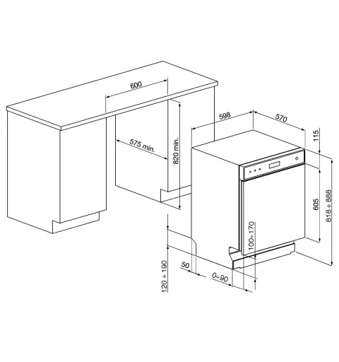 Smeg LSP292DN lave-vaisselle Sous comptoir 13 couverts D