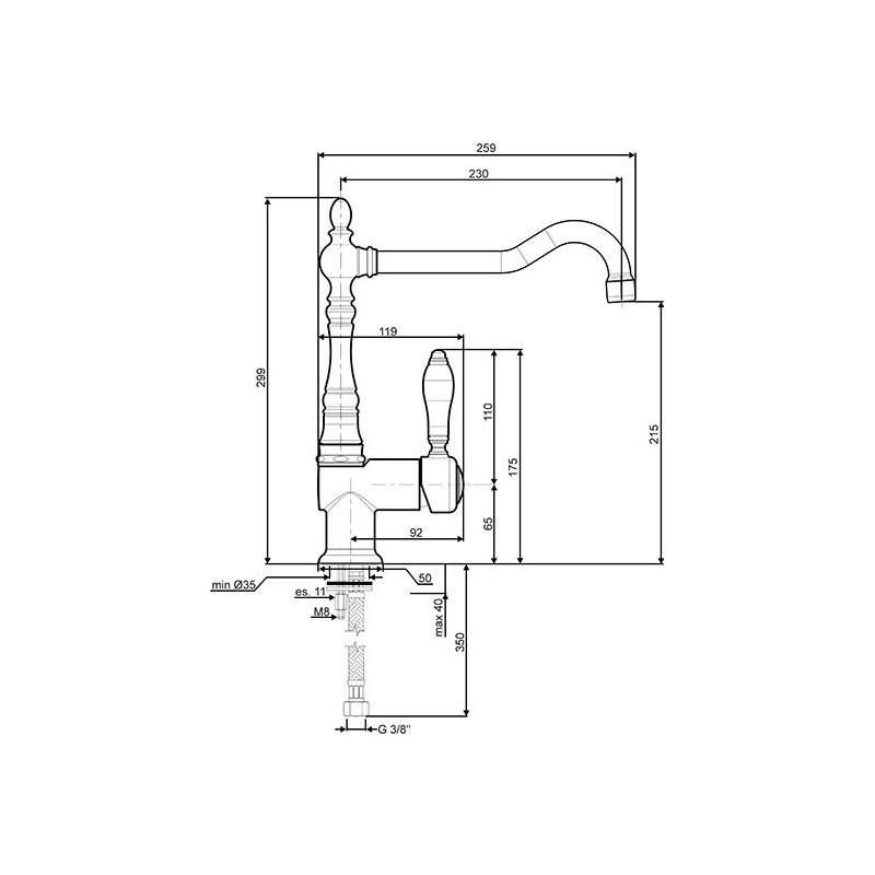 Smeg MIR6O-2 Wasserhahn Messing