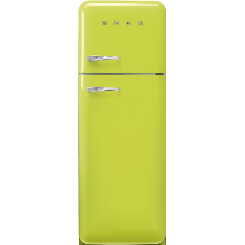 Smeg 60cm 50s Style Right Hand Hinge Freezer over Fridge Lime Green FAB30RLI5