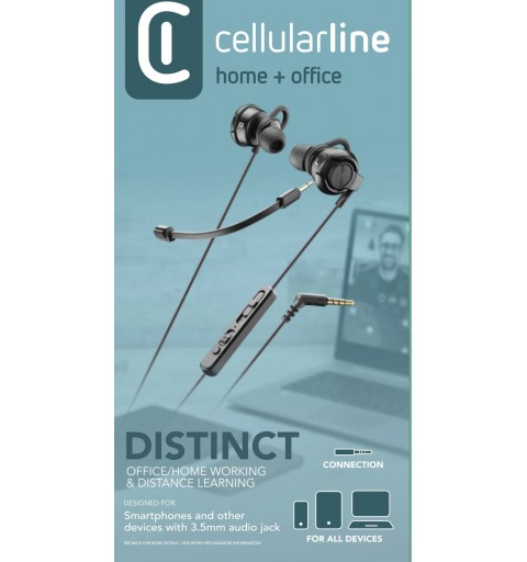 Cellularline AUDISTINCTK écouteur casque Ecouteurs Appels Musique Noir