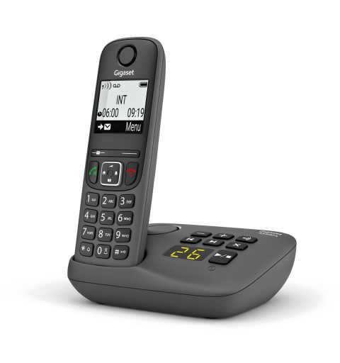 Gigaset AS490A Teléfono DECT analógico Identificador de llamadas Negro