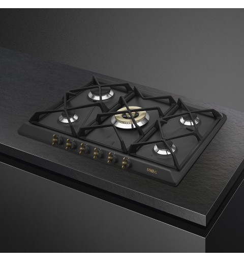 Smeg Coloniale SRV876AOGH hob Anthracite Built-in 68.5 cm Gas 5 zone(s)