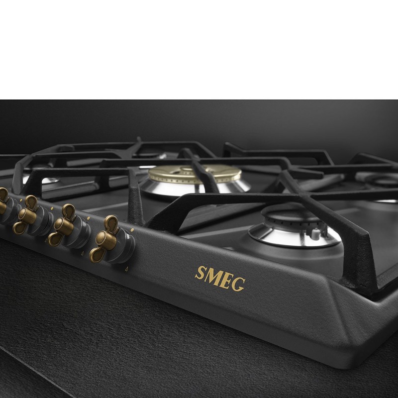 Smeg Coloniale SRV876AOGH hob Anthracite Built-in 68.5 cm Gas 5 zone(s)