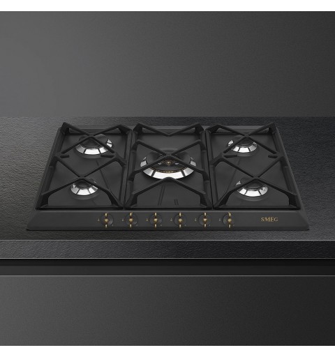 Smeg Coloniale SRV876AOGH hob Anthracite Built-in 68.5 cm Gas 5 zone(s)