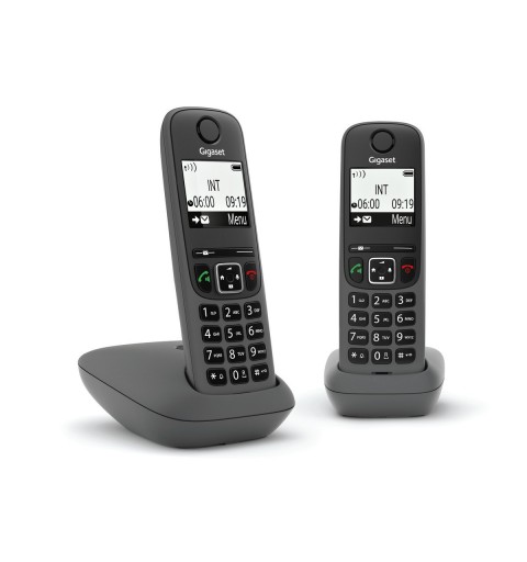 Gigaset AS490 Duo Teléfono DECT analógico Identificador de llamadas Negro