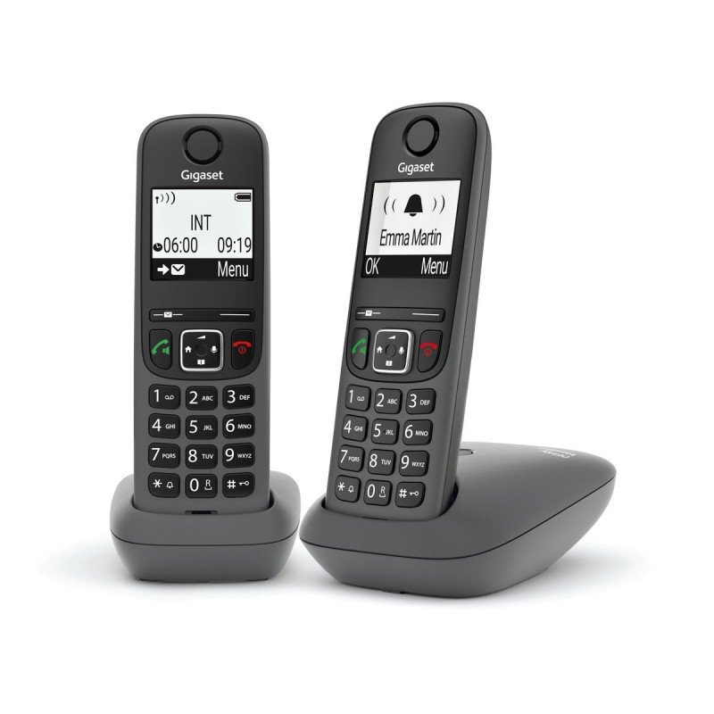 Gigaset AS490 Duo Teléfono DECT analógico Identificador de llamadas Negro