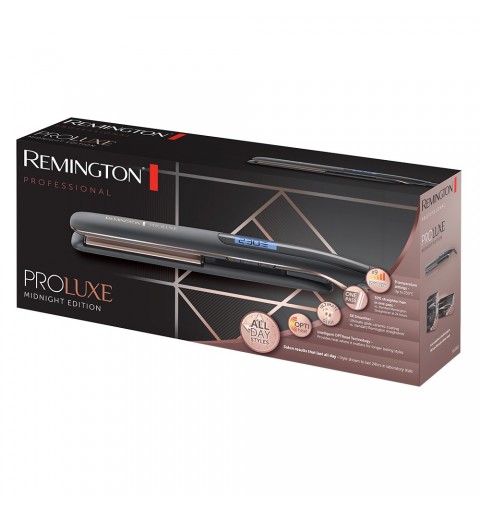 Remington PROLuxe Midnight Edition Fer à lisser À chaleur Noir, Or rose 3 m