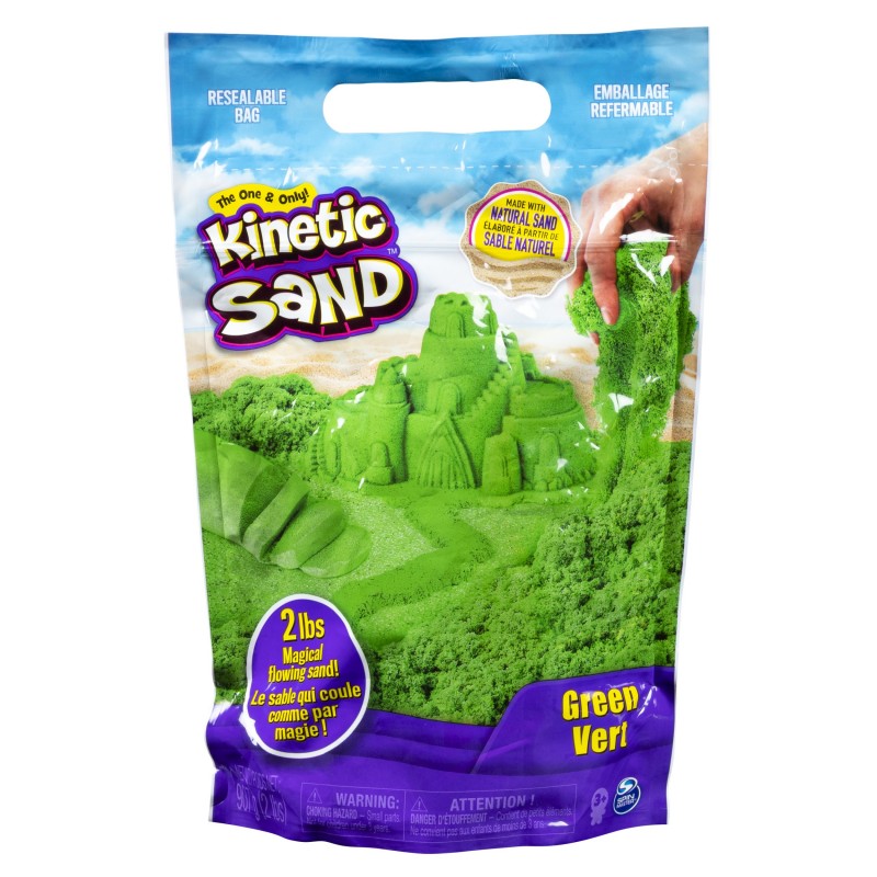 Kinetic Sand , The Original Moldable Sensory Play Sand Toys For Kids, Blue, 2 lb. Resealable Bag, Ages 3+