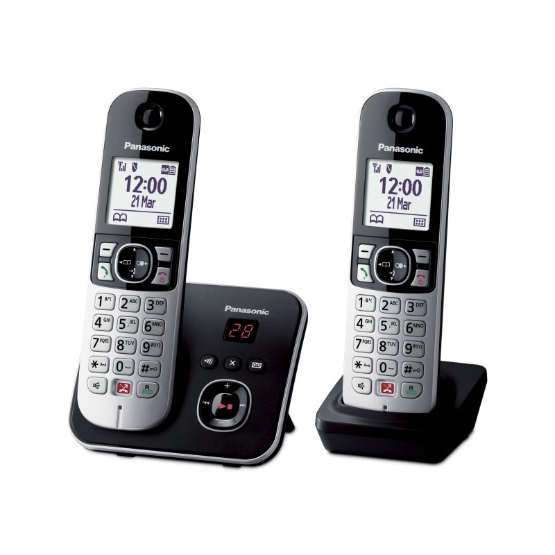 Panasonic KX-TG6862JTB teléfono Teléfono DECT Identificador de llamadas Negro, Plata