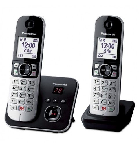 Panasonic KX-TG6862JTB teléfono Teléfono DECT Identificador de llamadas Negro, Plata