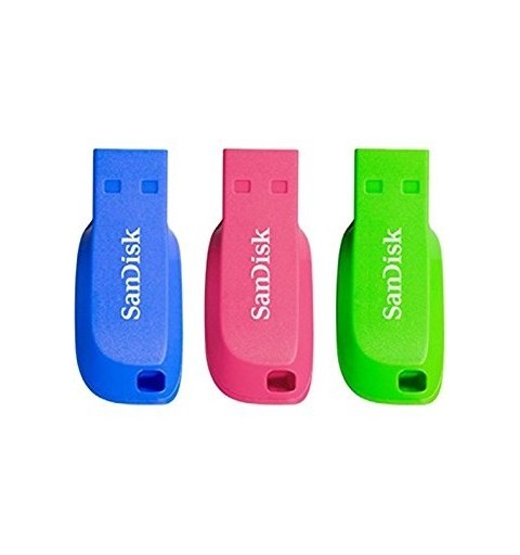 SanDisk Cruzer Blade 16GB unidad flash USB USB tipo A 2.0 Azul, Verde, Rosa