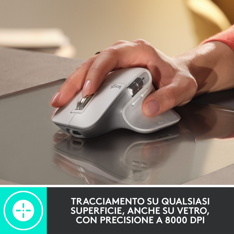 Logitech MX Master 3S souris Droitier RF Sans fil + Bluetooth Optique 8000 DPI