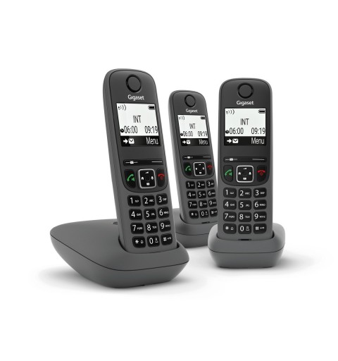 Gigaset AS490 Trio Telefono analogico DECT Identificatore di chiamata Nero