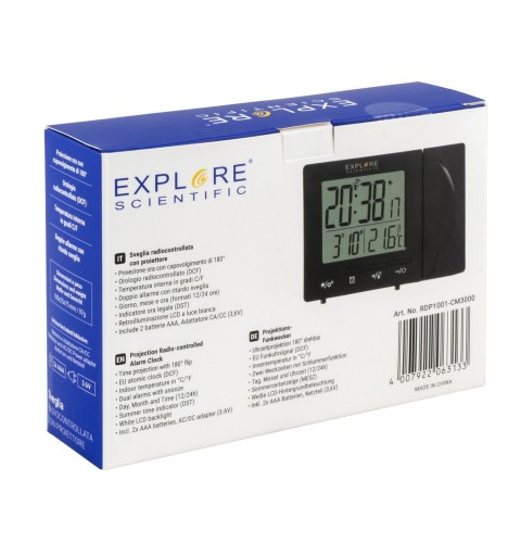 Explore Scientific RDP1001BLK despertador Reloj despertador digital Negro