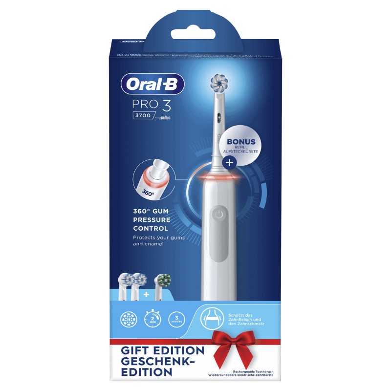 Oral-B PRO 3 3700 Erwachsener Rotierende-vibrierende Zahnbürste Weiß