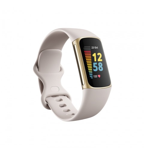 Fitbit Charge 5 Braccialetto per rilevamento di attività Oro, Bianco