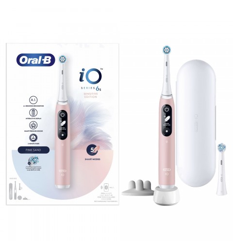 Oral-B iO 6S Adult Vibrating toothbrush Pink, White